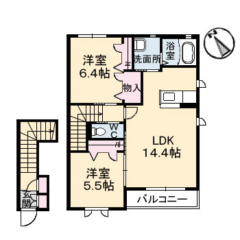 【防府市大字田島】賃貸　2LDK　グランマスト田島Ｂ棟204号室