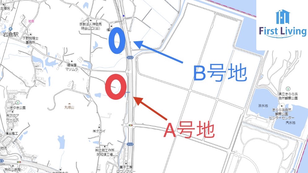 【物件番号1193】県道沿い阿知須駅まで1.85ｋｍの事業用地　A号地♪