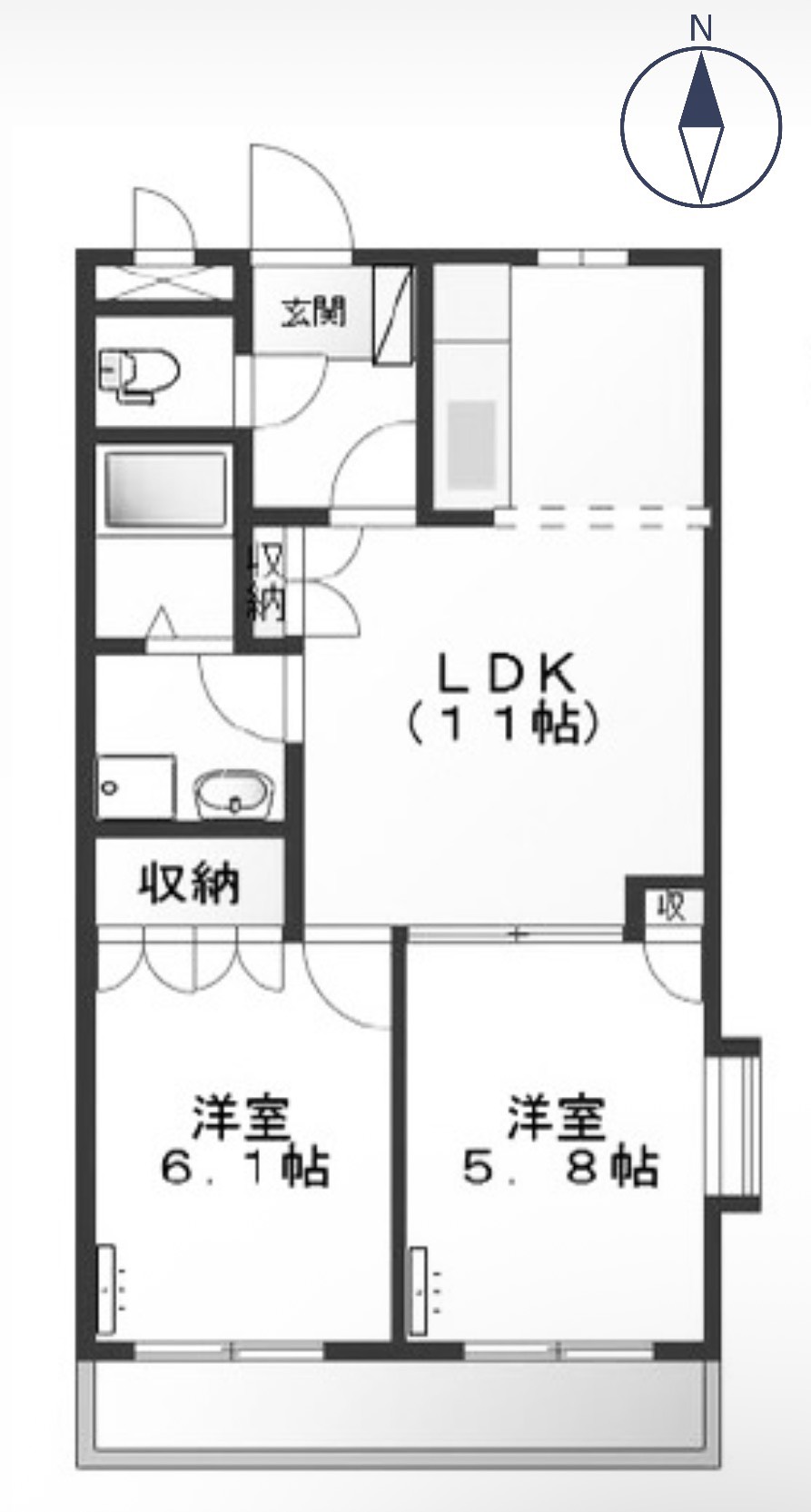 【物件番号1297】山口市吉敷中東4丁目の2LDK